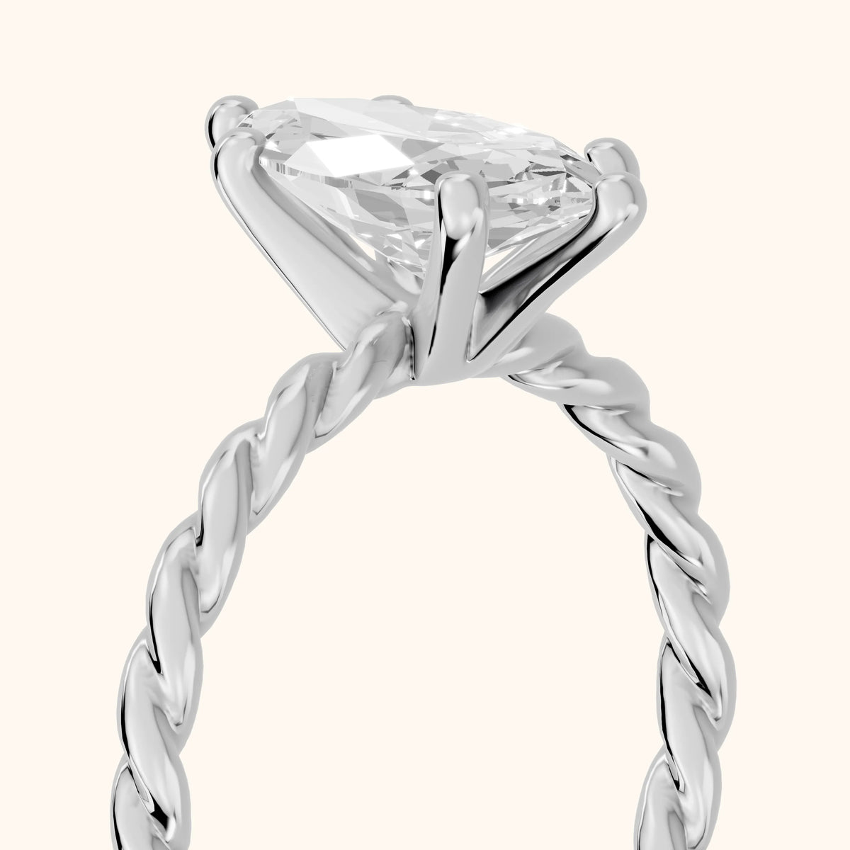 Robyn Twist Solitaire Marquise Diamond Engagement Ring in Silver - slant-view.webp