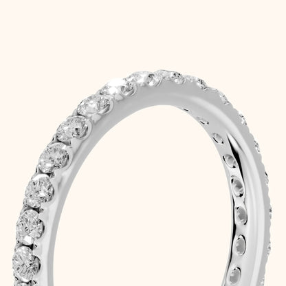 Zora Micropavé Round Diamond Eternity Band in Silver - slant-view