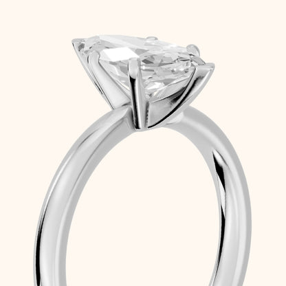 Kezia Dome Solitaire Marquise Diamond Engagement Ring in Silver - slant-view.webp