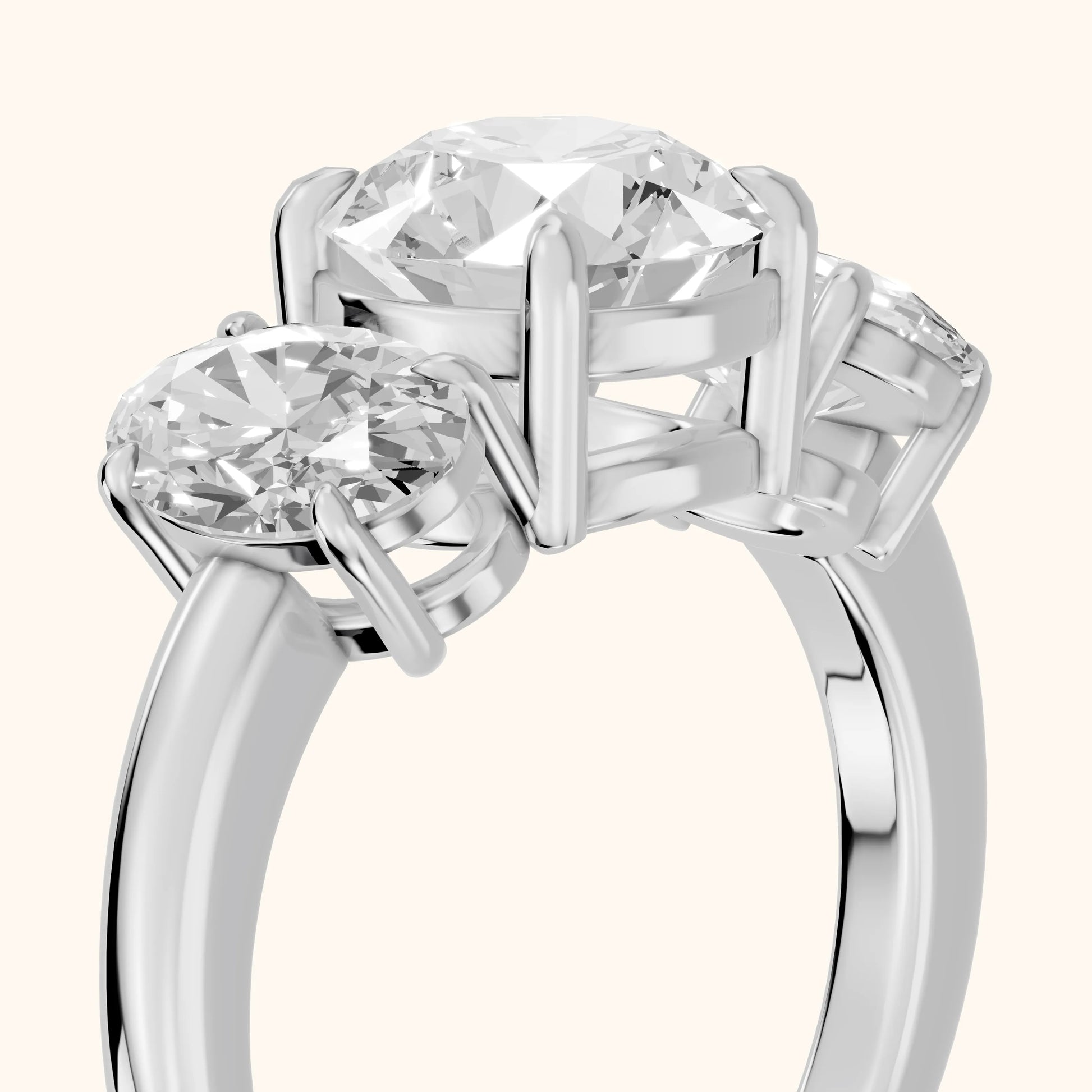 Lila Three-Stone Round Diamond Ring in Silver - slant-view.webp