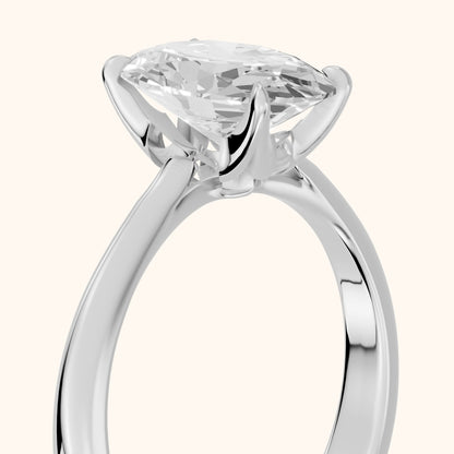 Evie Solitaire Six-Prong Oval Diamond Engagement Ring in Silver - slant-view.webp