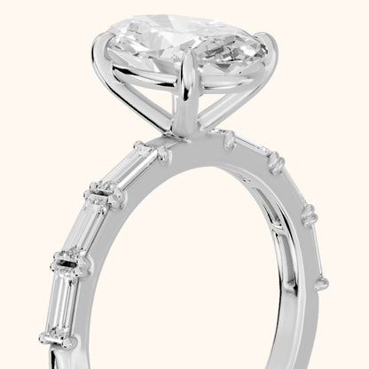 Ojai East-West Baguette Oval Diamond Engagement Ring in Platinum - slant-view.webp