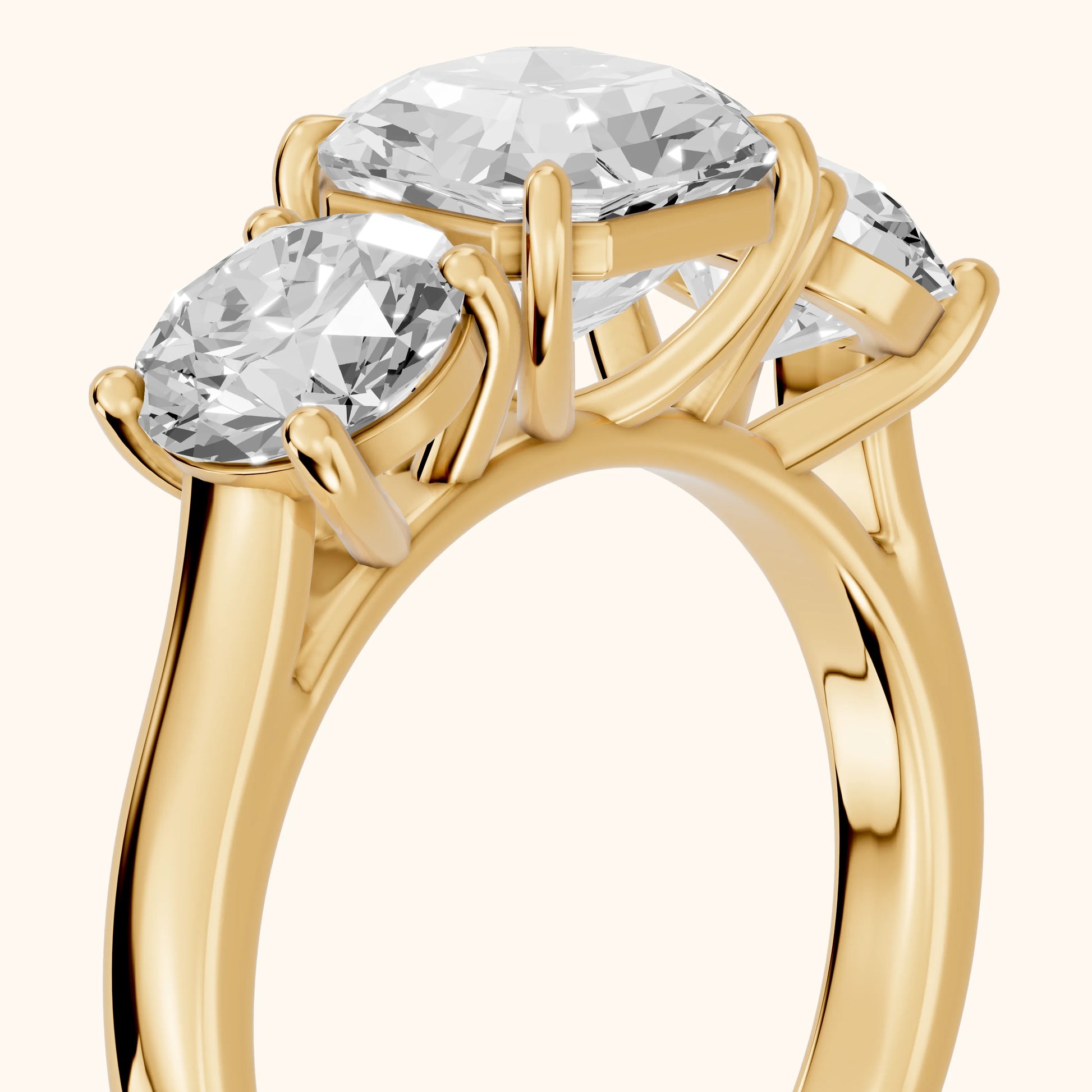 Esme Three-Stone Tapered Asscher Diamond Ring in Yellow Gold - slant-view.webp