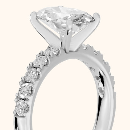 Alix Statement Pavé Oval Diamond Engagement Ring in White Gold - slant-view.webp
