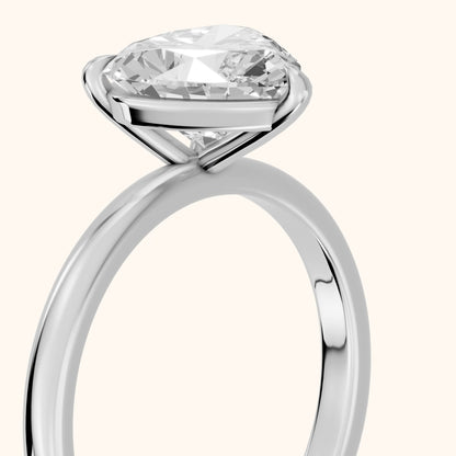 Lyla Petite Solitaire Heart Diamond Engagement Ring in Silver - slant-view.webp