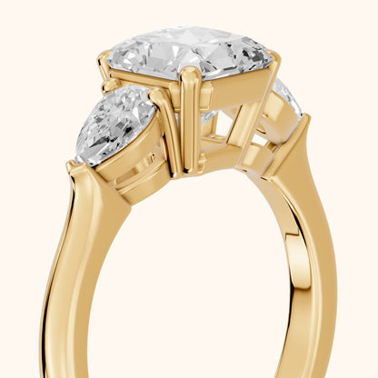 Mirabel Three-Stone Radiant Diamond Engagement Ring in Yellow Gold - slant-view.webp
