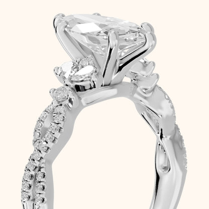 Neva Infinity Twist Marquise Diamond Engagement Ring in White Gold - slant-view.webp