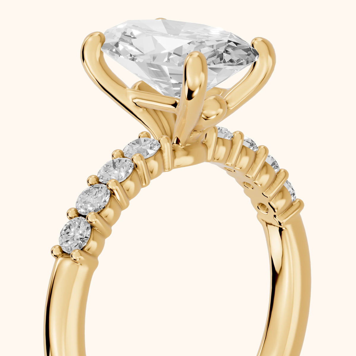 Mayfield Pavé Oval Diamond Engagement Ring in Yellow Gold - slant-view.webp