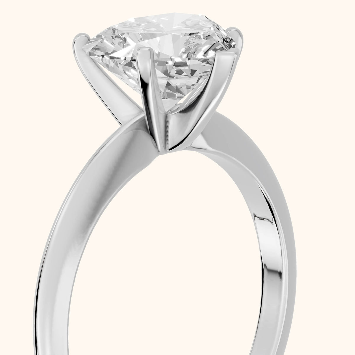 Giulia Solitaire Heart Diamond Engagement Ring in Silver - slant-view.webp