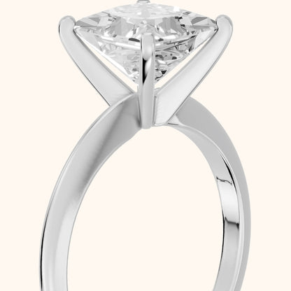 Giulia Solitaire Princess Diamond Engagement Ring in Silver - slant-view.webp