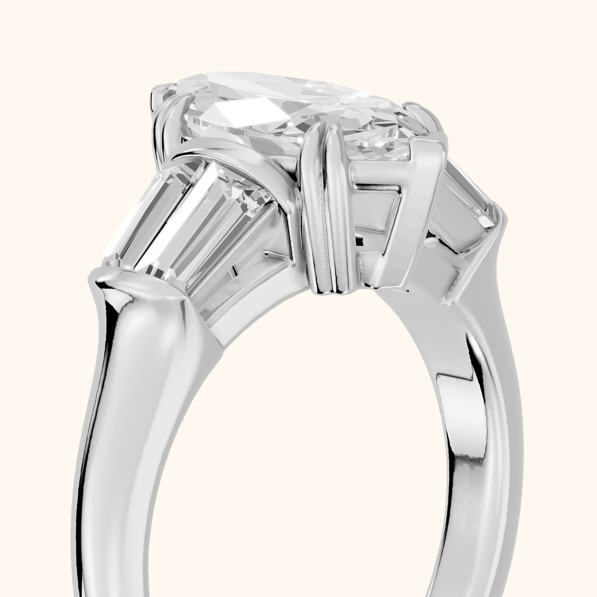 Ilsa Deco Baguette Marquise Diamond Engagement Ring in Platinum - slant-view.webp