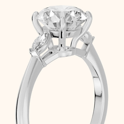Lissa Marquise-Side Three-Stone Round Diamond Engagement Ring in Silver - slant-view.webp