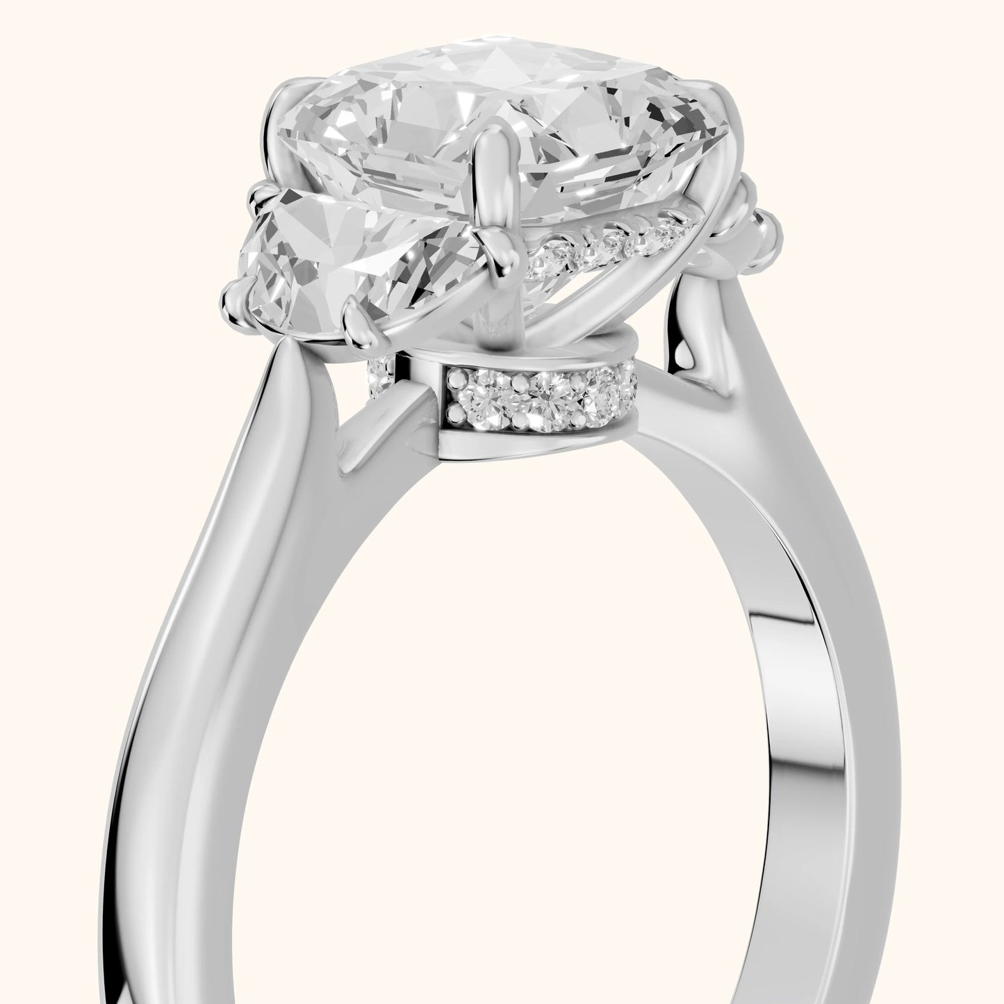 Romy Three-Stone Radiant Diamond Engagement Ring in White Gold - slant-view.webp
