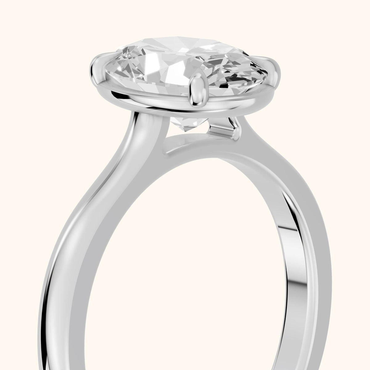 Ashland Basket Solitaire Oval Diamond Engagement Ring in Silver - slant-view.webp