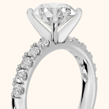 Alix Statement Pavé Round Diamond Engagement Ring in White Gold - slant-view.webp