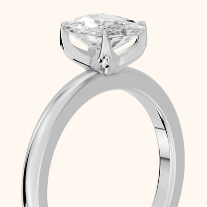 Serena Blossom Solitaire Cushion Diamond Engagement Ring in Platinum - slant-view.webp