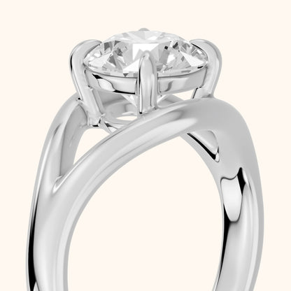 Madeleine Split Shank Round Diamond Engagement Ring in Platinum - slant-view.webp