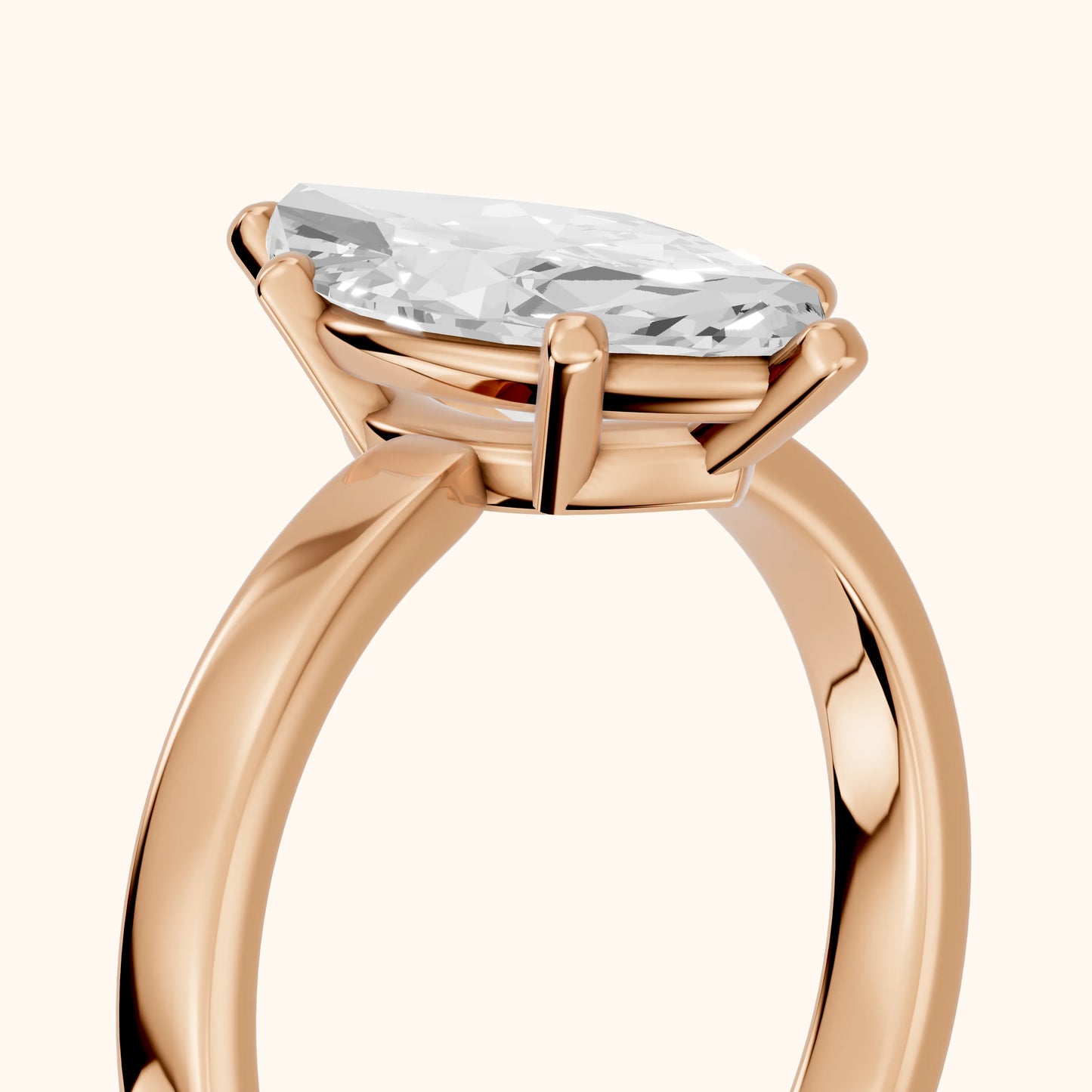 Delia Solitaire Marquise Diamond Engagement Ring in Rose Gold - slant-view.webp