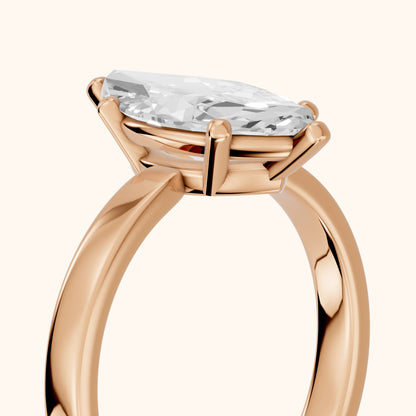 Delia Solitaire Marquise Diamond Engagement Ring in Rose Gold - slant-view.webp
