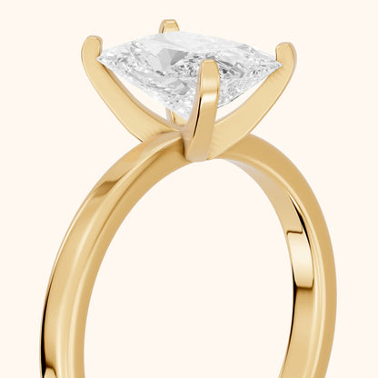 Liana Solitaire Claw Prong Radiant Diamond Engagement Ring in Yellow Gold - slant-view.webp