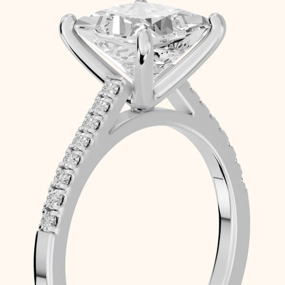 Meg Pavé Princess Diamond Engagement Ring in Platinum - slant-view.webp