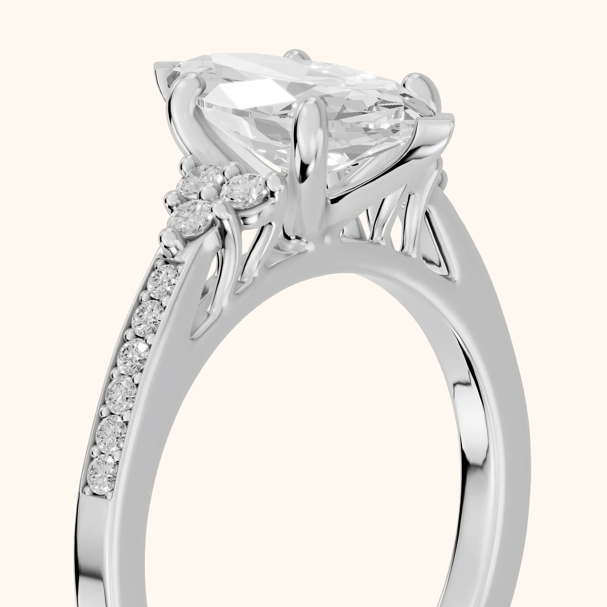Christa Marquise-Side Pavé Marquise Diamond Engagement Ring in White Gold - slant-view.webp