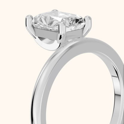 Maisie Four Prong Solitaire Radiant Diamond Engagement Ring in White Gold - slant-view.webp