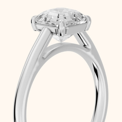 Sadie Cathedral Solitaire Asscher Diamond Ring in White Gold - slant-view.webp