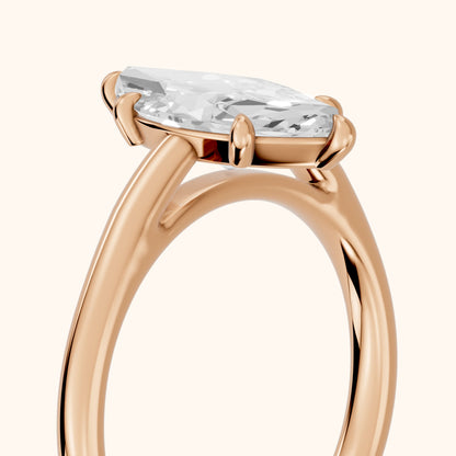 Sadie Cathedral Solitaire Marquise Diamond Ring in Rose Gold - slant-view.webp