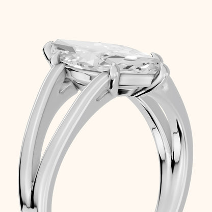 Giselle Solitaire Split Shank Marquise Diamond Engagement Ring in White Gold - slant-view.webp