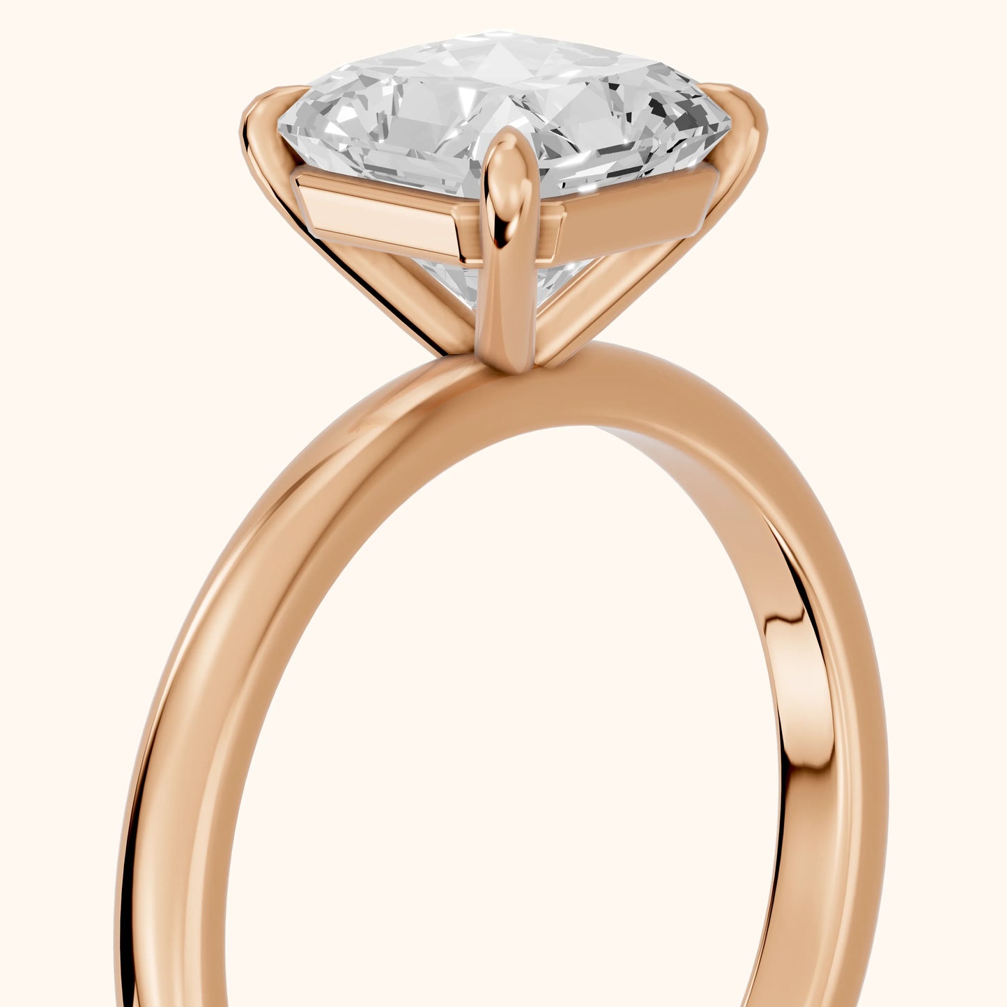 Lyla Petite Solitaire Radiant Diamond Engagement Ring in Rose Gold - slant-view.webp