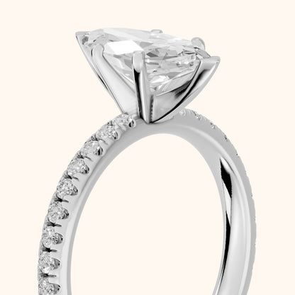 Saskia French Pavé Marquise Diamond Engagement Ring in Platinum - slant-view.webp