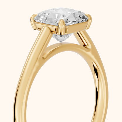 Sadie Cathedral Solitaire Radiant Diamond Ring in Yellow Gold - slant-view.webp