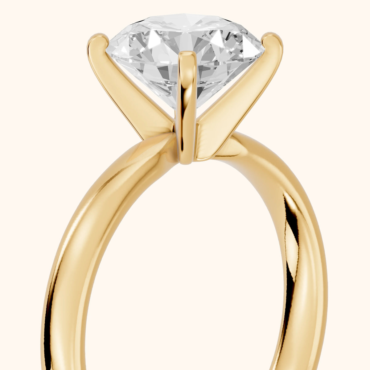 Elspeth Solitaire Round Diamond Engagement Ring in Yellow Gold - slant-view.webp