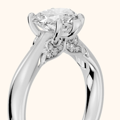 Vanessa Cathedral Heart Diamond Engagement Ring in Platinum - slant-view.webp