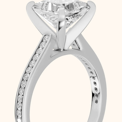 Carrie Cathedral Channel Set Princess Diamond Engagement Ring in Silver - slant-view.webp