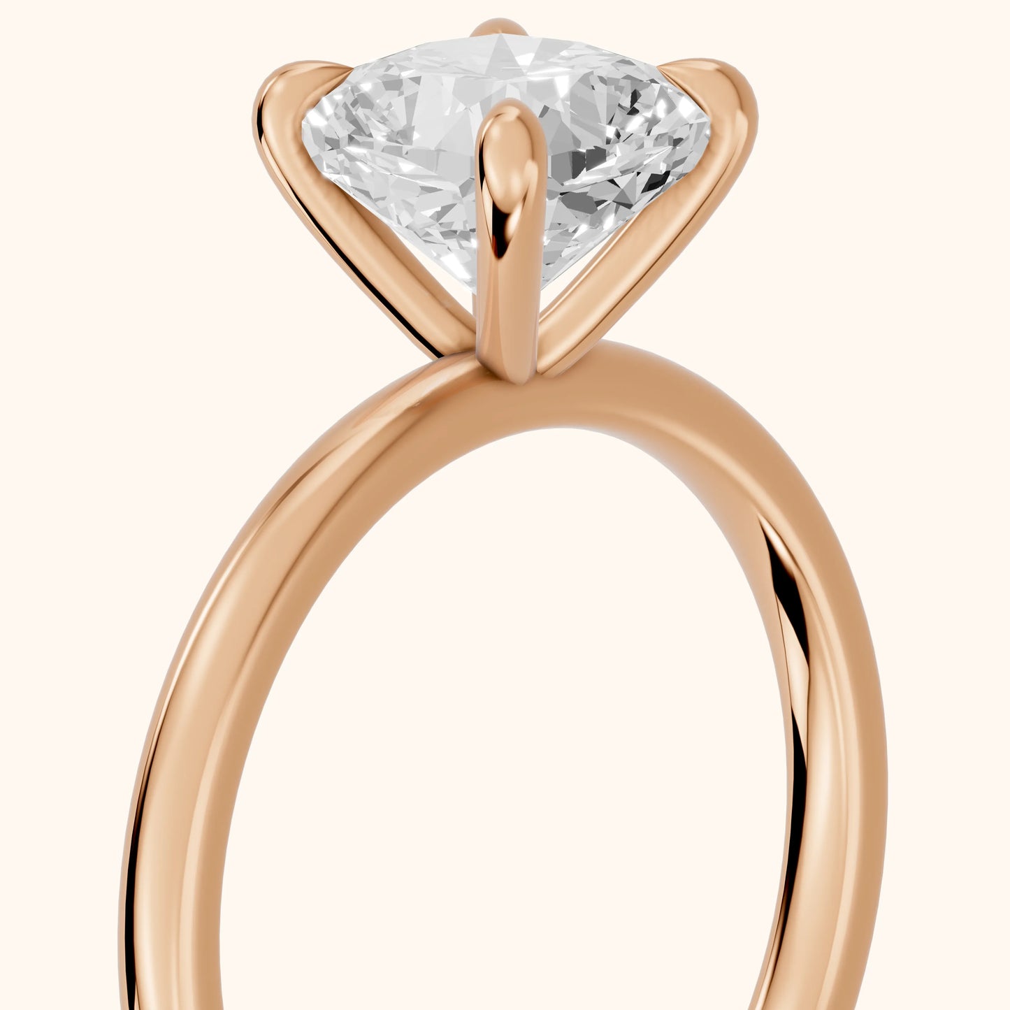 Nella Petite Solitaire Cushion Diamond Engagement Ring in Rose Gold - slant-view.webp