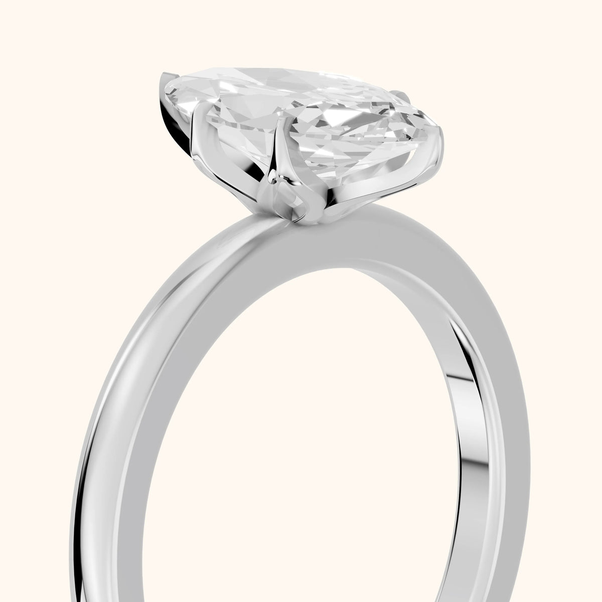 Serena Blossom Marquise Solitaire Engagement Ring in Platinum - slant-view.webp
