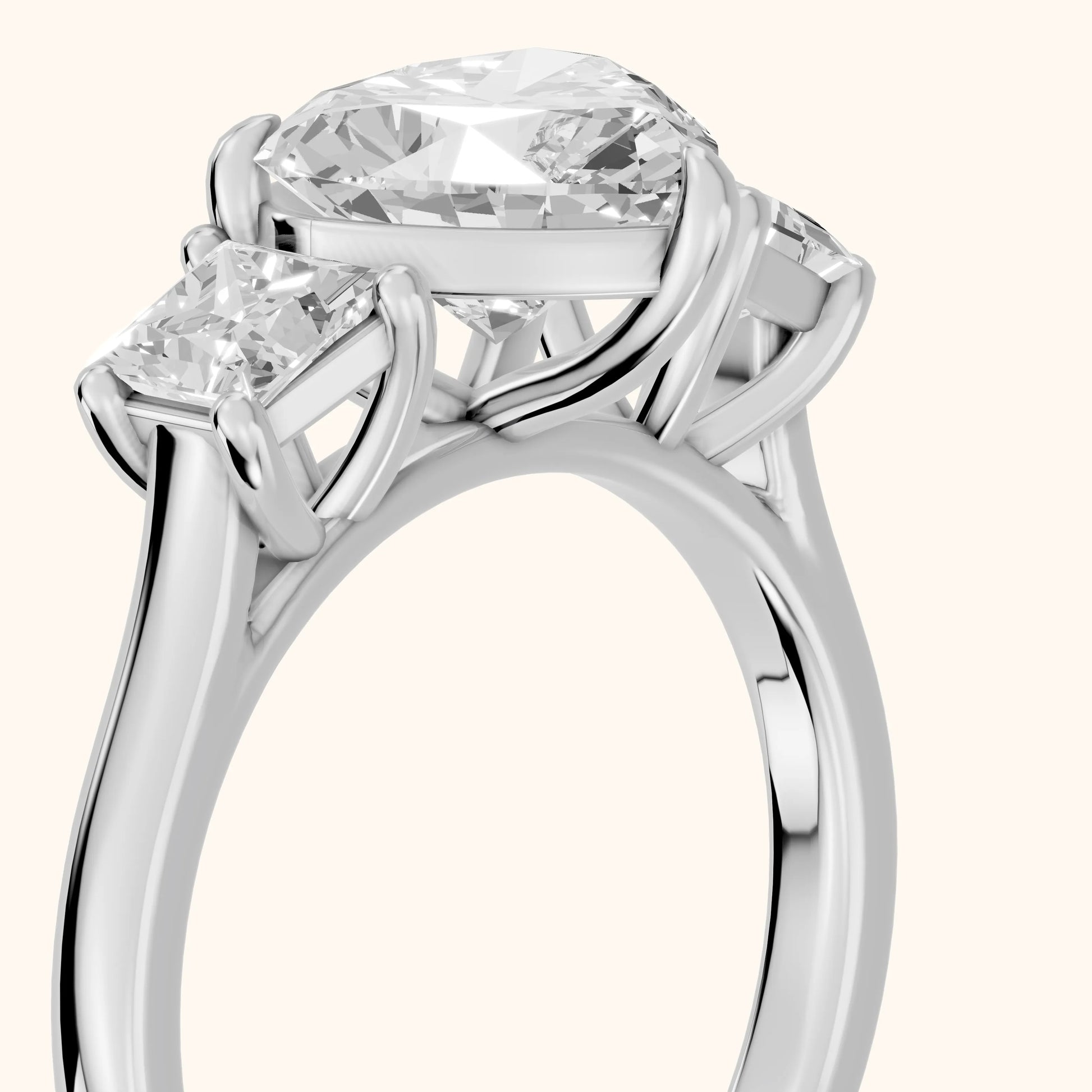 Sienna Three-Stone Heart Diamond Ring in Platinum - slant-view.webp