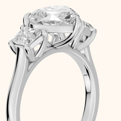 Sienna Three-Stone Heart Diamond Ring in Platinum - slant-view.webp