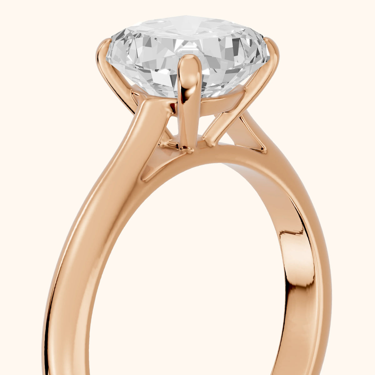 Karina Solitaire Cushion Diamond Engagement Ring in Rose Gold - slant-view.webp