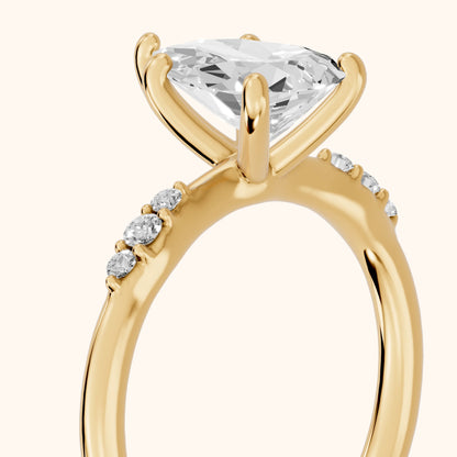 Sheila Pavé Pear Diamond Engagement Ring in Yellow Gold - slant-view.webp