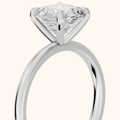 Nella Petite Solitaire Radiant Diamond Engagement Ring in Silver - slant-view.webp