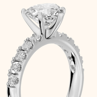 Alix Statement Pavé Heart Diamond Engagement Ring in Silver - slant-view.webp