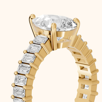 Mallory Shared Prong Pear Diamond Engagement Ring in Yellow Gold - slant-view.webp