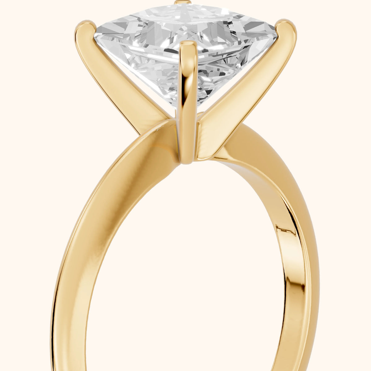 Giulia Solitaire Princess Diamond Engagement Ring in Yellow Gold - slant-view.webp