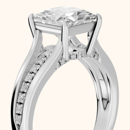Scarlett Split Shank Pavé Princess Diamond Ring in White Gold - slant-view.webp