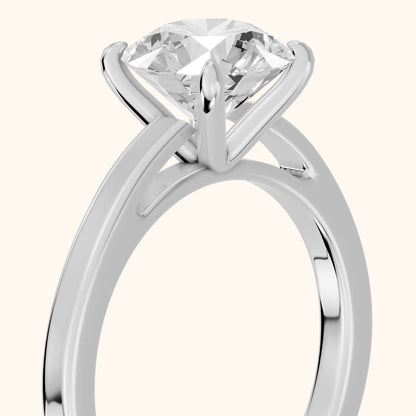 Kaia Solitaire Round Diamond Ring in Platinum - slant-view.webp