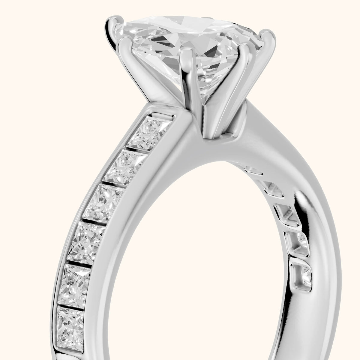 Frisco Channel Set Pear Diamond Engagement Ring in White Gold - slant-view.webp