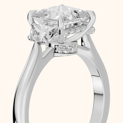 Romy Three-Stone Princess Diamond Engagement Ring in Silver - slant-view.webp
